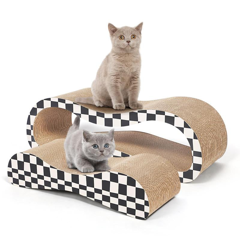Fluffydream2 in 1 Cat Scratcher Cardboard Lounge Bed, Cat Scratching Board