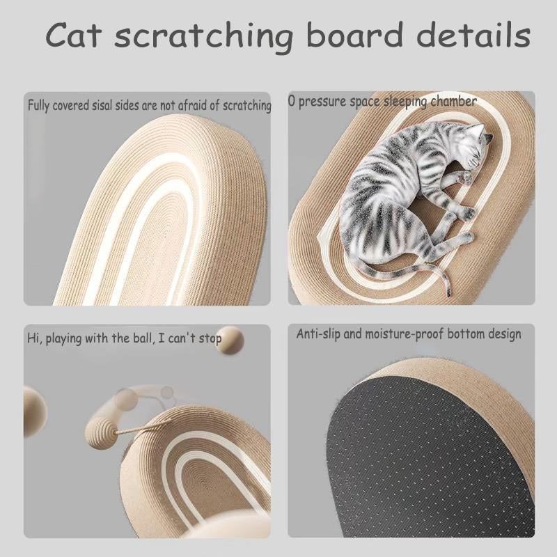Cat Scratcher Bed 3 in 1 Sisal Cat Scratching Pads Beds Cat Scratchers for Indoor Cats with Anti-Slip