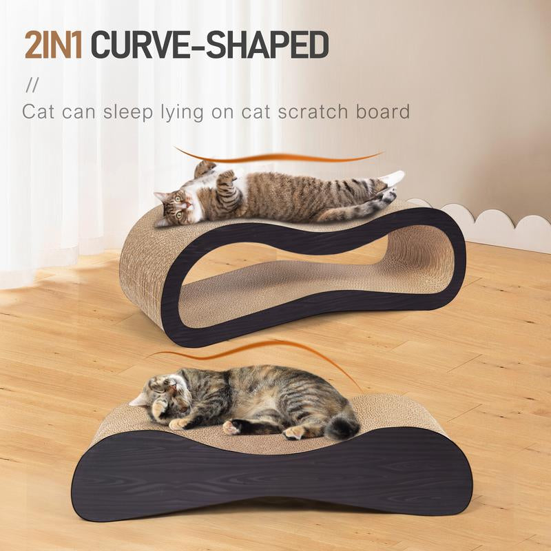 Fluffydream2 in 1 Cat Scratcher Cardboard Lounge Bed, Cat Scratching Board