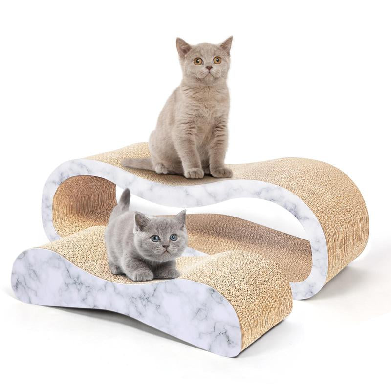Fluffydream2 in 1 Cat Scratcher Cardboard Lounge Bed, Cat Scratching Board