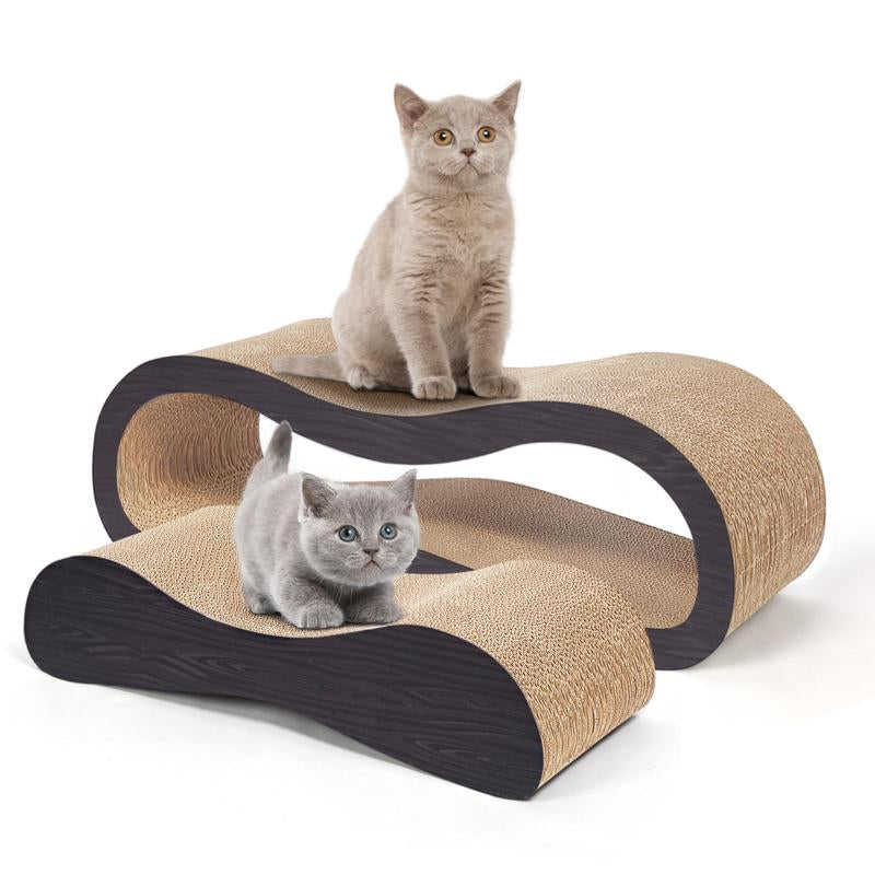 Fluffydream2 in 1 Cat Scratcher Cardboard Lounge Bed, Cat Scratching Board