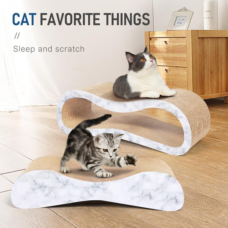 Fluffydream2 in 1 Cat Scratcher Cardboard Lounge Bed, Cat Scratching Board