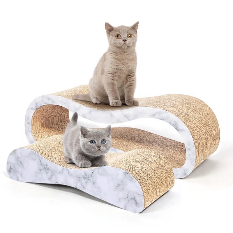 Fluffydream2 in 1 Cat Scratcher Cardboard Lounge Bed, Cat Scratching Board
