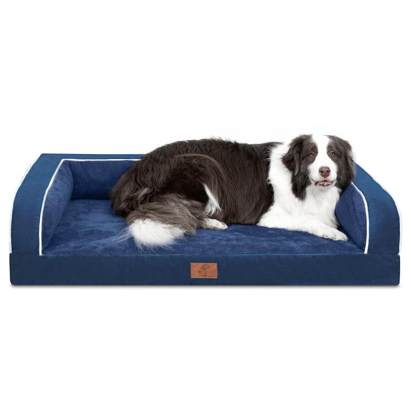 Dog Beds for Large Dogs, Washable Dog Bed Sofa with Removable Cover, Waterproof Dog Bed Couch with Nonslip Bottom, High Bolster Dog Bed, Orthopedic Dog Bed