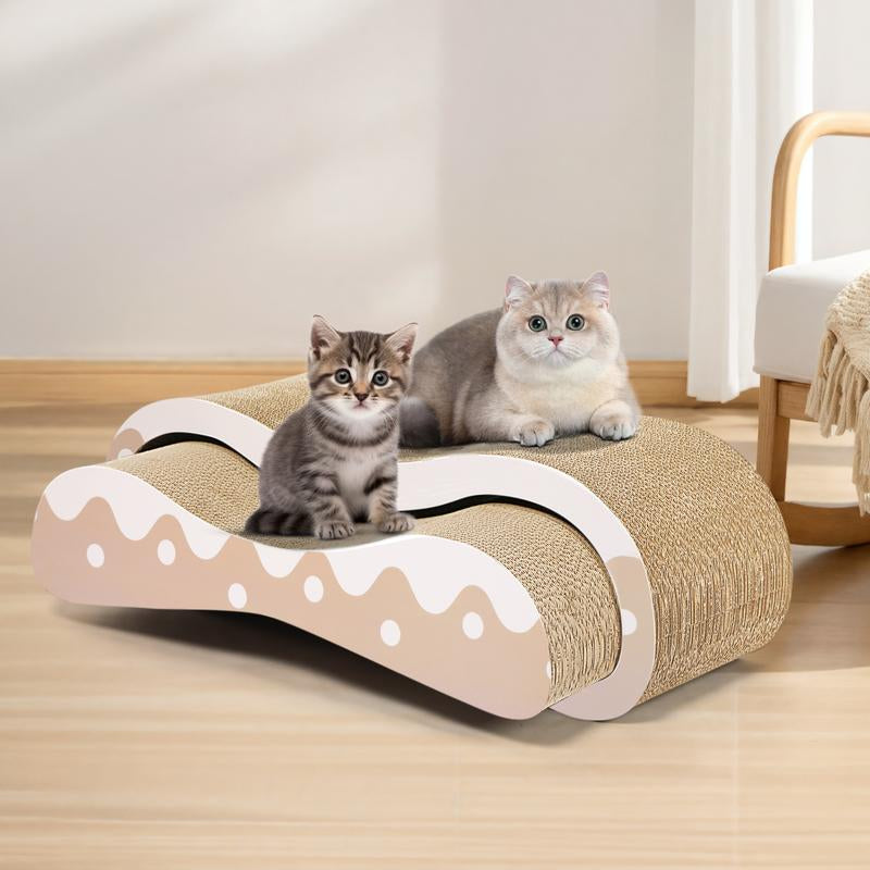 Fluffydream2 in 1 Cat Scratcher Cardboard Lounge Bed, Cat Scratching Board