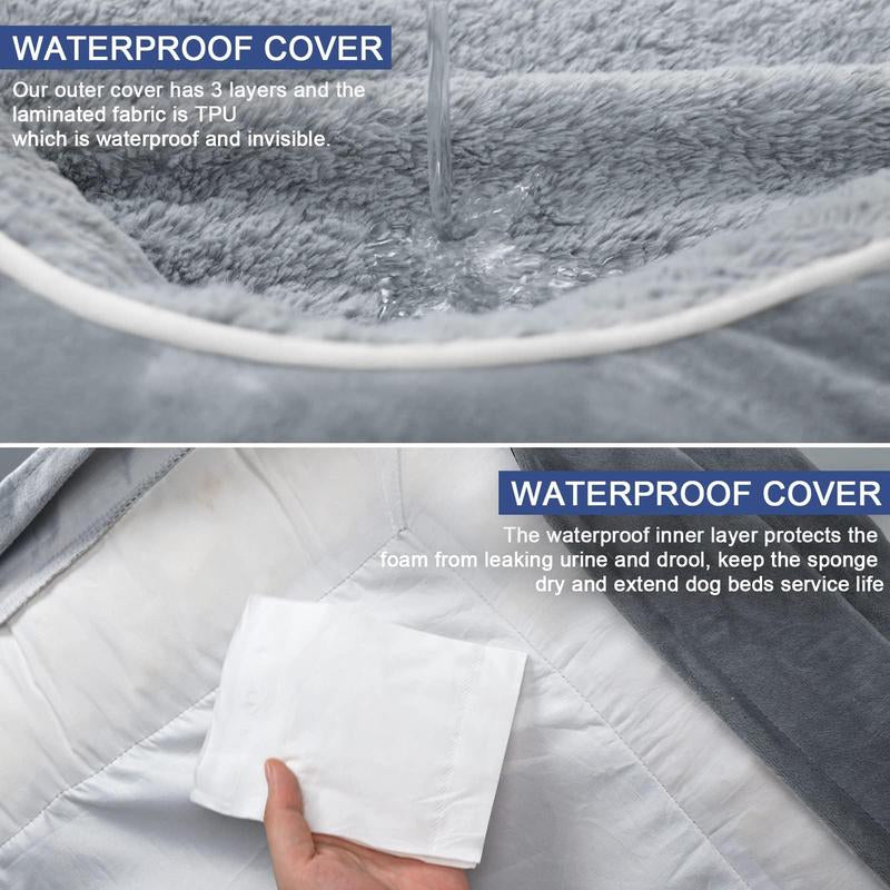 Dog Beds for Large Dogs, Washable Dog Bed Sofa with Removable Cover, Waterproof Dog Bed Couch with Nonslip Bottom, High Bolster Dog Bed, Orthopedic Dog Bed